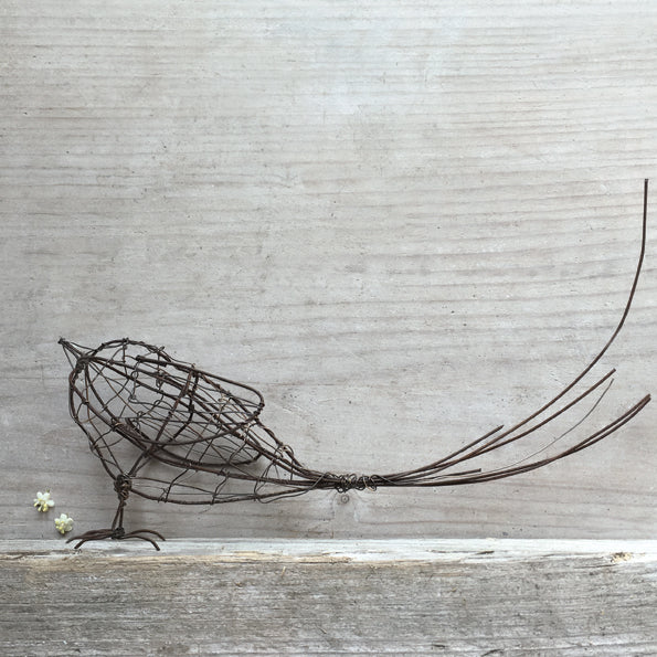 Large Rusty Wire Bird