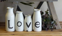 Load image into Gallery viewer, Set Of 4 &#39;LOVE&#39; Milk Bottle Decorations
