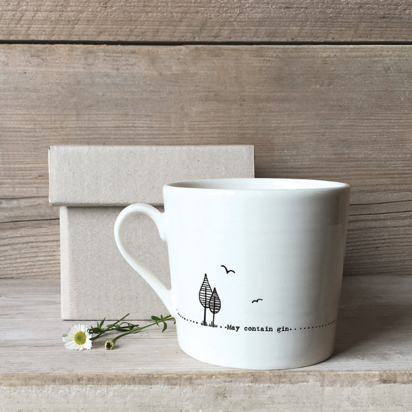 Porcelain Wobbly Mug - May Contain Gin