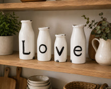Load image into Gallery viewer, Set Of 4 'LOVE' Milk Bottle Decorations
