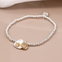 Load image into Gallery viewer, Silver And Gold Plated Double Heart Bracelet - POM
