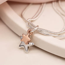 Load image into Gallery viewer, Triple Chain Bracelet With Rose Gold/Silver Stars - POM
