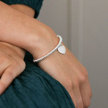Load image into Gallery viewer, Silver Plated Pave Crystal Rounded Heart Bracelet
