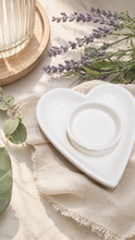 Load image into Gallery viewer, White Heart Tea Light Holder
