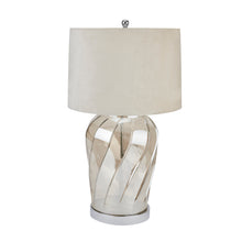 Load image into Gallery viewer, Ambassador Metallic Glass Lamp With Velvet Shade
