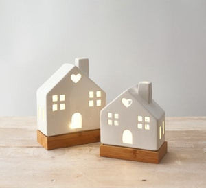 LED Ceramic/Wood House - Small
