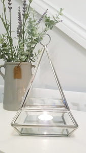 Pyramid Tealight Holder / Terrarium **IMPERFECTION**