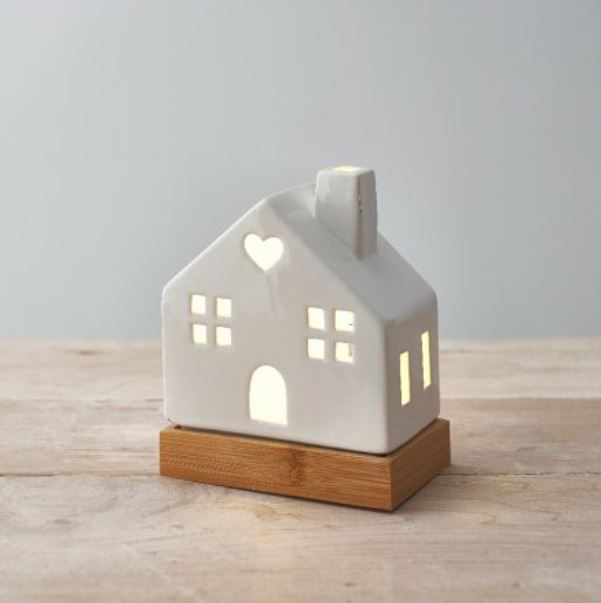 LED Ceramic/Wood House - Large