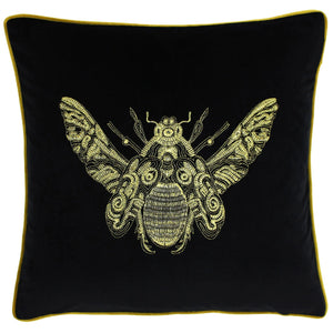 Cerana Bee Velvet Cushion - Black