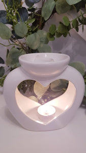 Ceramic Heart Double Wax/Oil Melter